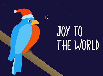 Joy to the world art bird birdart cartoon christian christmas cute design funny illustration illustrator joy