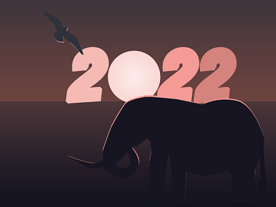 Happy New Year 2022 2022 art design illustration morning newear newyear sunrise wildlife