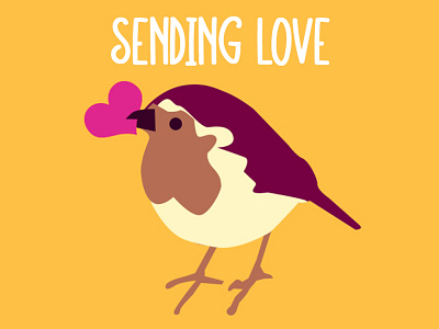 Sending love affection bird birds cute design illustration love