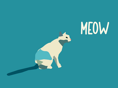 MEOW animal art cat cats design illustration kitten meow