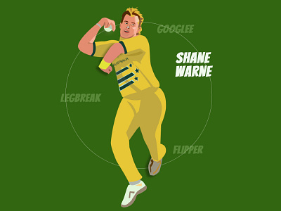 Shane warne art australia ball bowler cricket design digital painting illustration sports sportstar