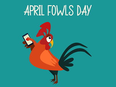 APRIL FOWLS DAY april art bird branding chicken cock design illustration illustrator rooster wildlife