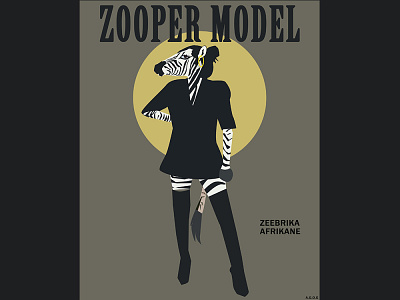 ZOOPER MODEL animal art branding design fashion illustration illustrator model style supermodel wildlife woman zebra
