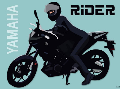 Rider art bike biker bikergirl branding design digital painting digitalart graphic design illustration illustrator sports ui yamaha