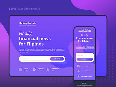 Adaptive landing page for Financial news platform