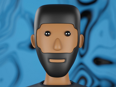 Self Portrait 3dcharacter beard black4xe blender 3d character modelling characterdesign low poly 3d selfportrait