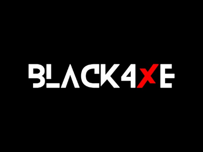 A simple text-based logo : BLACK4XE amateur axe beginner black4xe blackaxe design gamer gaming logo gaming name iron longclaw noob pc gaming pubg pubg mobile simple logo steel text based logo vylarian steel