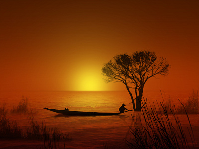 A wonderful view of the evening awesome illustration manipulation photoshop