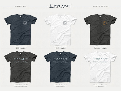 Errant Bamboo T-shirt Design Sheet apparel bamboo clothing collection design sheet mock up t shirt