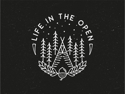 Life In The Open Drawing drawing hand drawn logo overlay retro rough vector