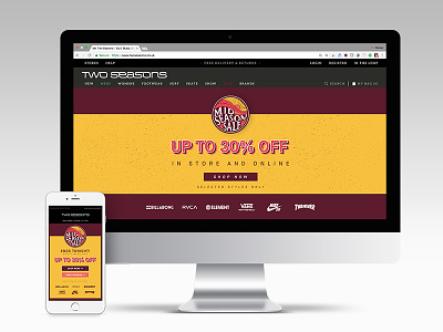Mid-Season Sale Banner & Email brand branding digital email mock up retro sale wave website wireframe