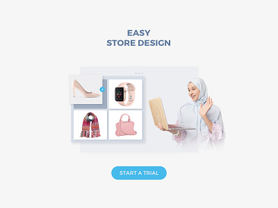 Drag and drop design ecommerce flat minimal online store web