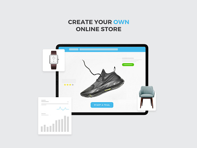 Online store app design ecommerce flat minimal online store web website