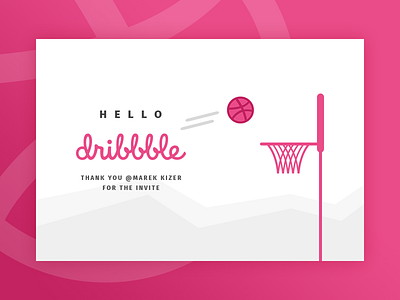 Hello Dribbble! dribbble hello illustration invite