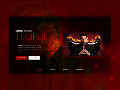 Netflix Lucifer Website Design branding design flat interface landing lucifer movie netflix ui ux web website