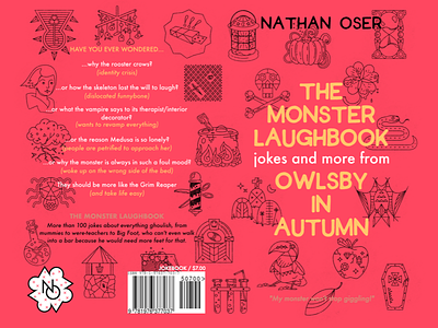 The Monster Laughbook book book cover font icons illustrated illustration joke book jokes monsters oban jones spooky typeface