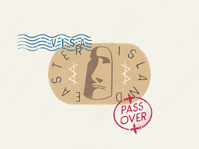 Easter Island Travel Stamp