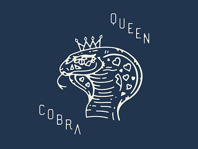 Queen Cobra bicolor cobra doodle heart line art logo pattern queen