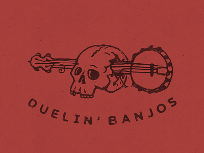 Duelin’ Banjos apparel book branding card creepy design gift halloween illustration skull snarky