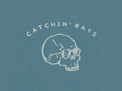 Catchin’ Rays card funny gift hand drawn illustration present set skull tshirt design