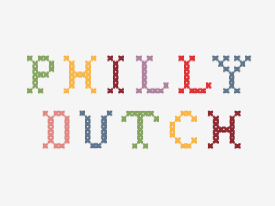 Philly Dutch crossstitch design embroidery font graphic typography