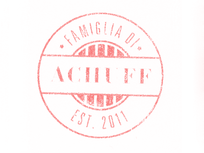 Famiglia Di Achuff bodoni condensed design graphic icon red seal stamp texture typography