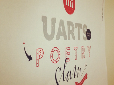UArts Poetry Slam hand drawn illustration poster type typography university