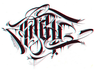 Gray calligraffiti calligraphy lettering