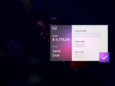 Payment card concept confirmation design fluent interface payment ui ux