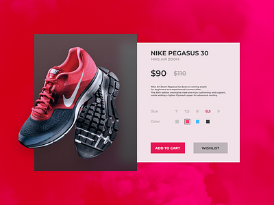 Single product acrylic checkout design fluent interface page product sneakers