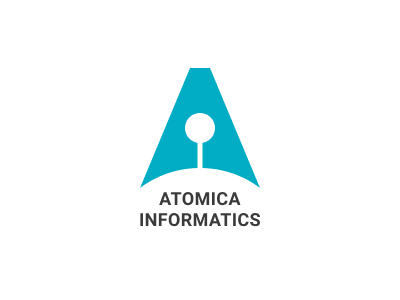 Atomica Informatics atomica data informatics logo logotype science
