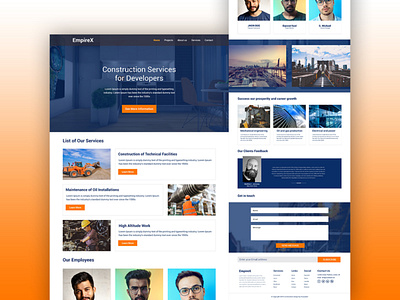 Construction Business Landing Page construction construction website design landing landing design landing page design landing page ui landingpage ui uidesign uiux ux uxdesign website
