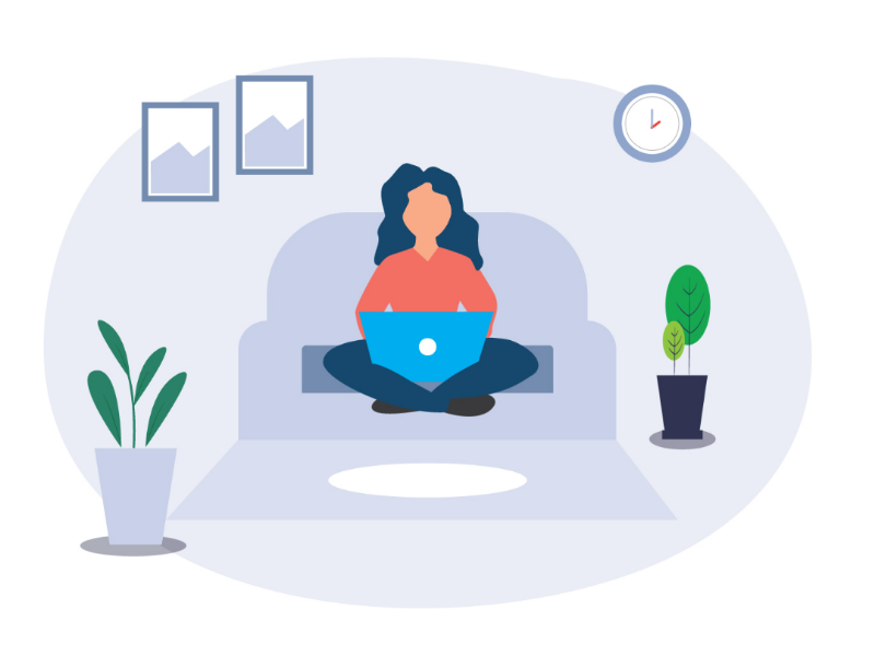 Woman work from home illustration by Shazzadul on Dribbble