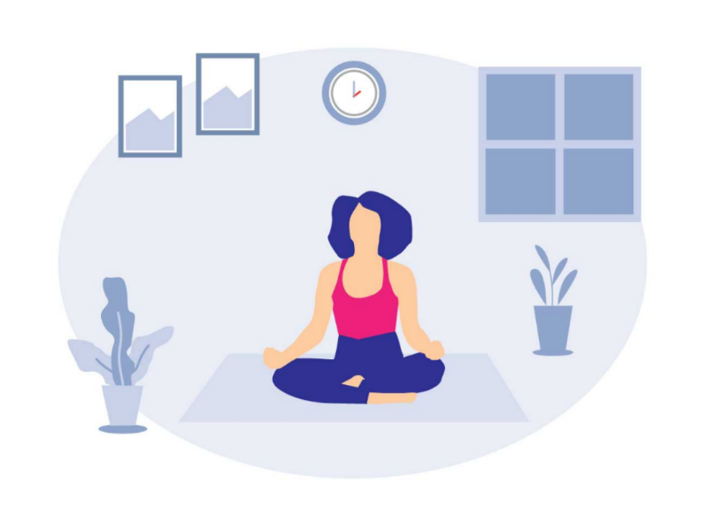 Woman doing yoga - illustration by Shazzadul on Dribbble