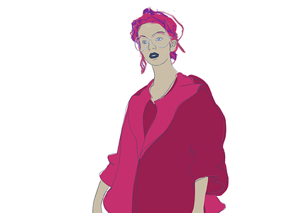 Pink hair illustration