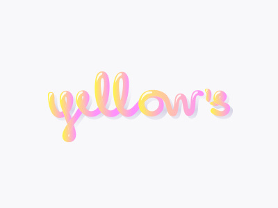 Yellows logo candy gradient. typography hand writing logo logotype pink purple yellow