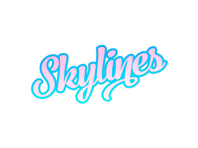 Skylines logo blue gradient lettering logo logotype sky skyline
