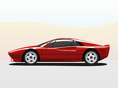 288 GTO Ferrari 288 2d car ferrari game gto illustraion miami miami vice pininfarina retro retrowave synthwave