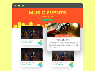 Event Listing | Daily UI #070 daily ui 70 dailyui 70 event listing events list listing listings