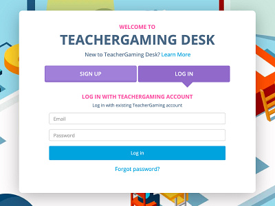 TeacherGaming Desk - Landing / Login