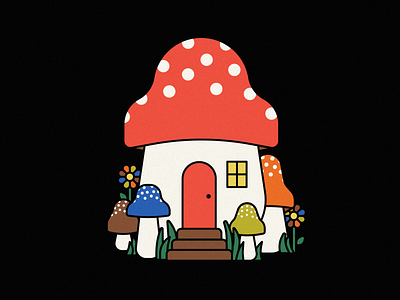 Mushroom House adobe illustrator forrest fungi gnome home gnomes mushroom mushroom house mushrooms nashville tennessee