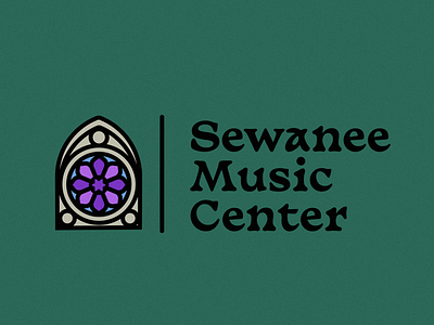 SMC brand green illustration logo sewanee stained glass tennessee window