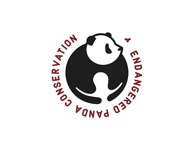 Endangered Panda Conservation Logo animal art brand brand design brand identity branding circle conservation design illustrarion logo logo design logos logotype mark marks negative space panda panda conservation vector