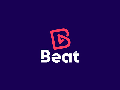 Beat Music App Logo b logo b monogram beat brand brand design brand identity design geometric illustration logo logodesign logotype mark monogram music music logo negative space purple tech technology