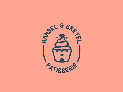 Hansel & Gretel Patisserie | Cupcake logo bakery brand branding cup cupcake cupcakes hansel and gretel heart house illustration logo logo design logotype negative space pink sweet tower