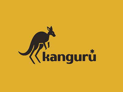 Kanguru* | Kangaroo logo action animal animal logo apparel brand branding dynamic gold guru hopo illustration jump kangaroo kangoo logo logo design negative space negative space logo negativespace outdoor