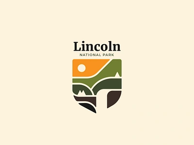 Lincoln National Park | Landscape logo branding geometric geometric logo green illustration landscape lincoln logo logo design logotype mountain mountain logo natural nature nature logo negative space park park logo reserve waterfall