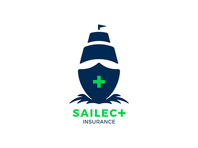 SAILEC+ | Sail insurance brand brand identity branding flag gestalt green insurance logo logo design logo design branding negative space ocean plus sail sail boat sailboat sailing sailing ship sea ship
