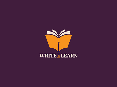 Write & Learn | Logo book brand brand identity branding geometric learn logo logo design logotype negative space pen write writing