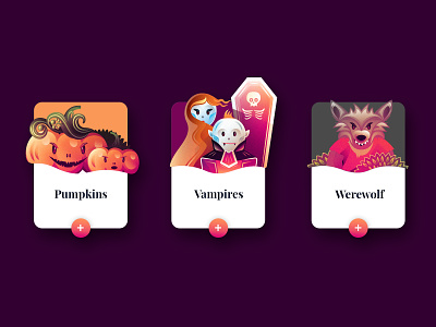 Halloween characters flat halloween icon illustration monsters pumpkin ui vampire vector web werewolf
